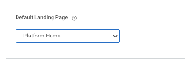 Default Landing Page setting in Profile Settings