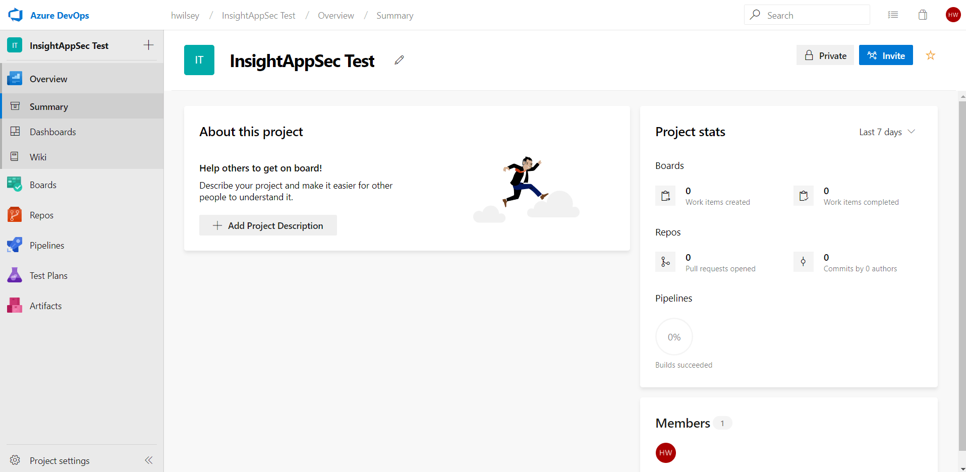 InsightAppSec homepage in Azure
