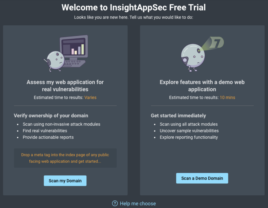 Free trial InsightAppSec home