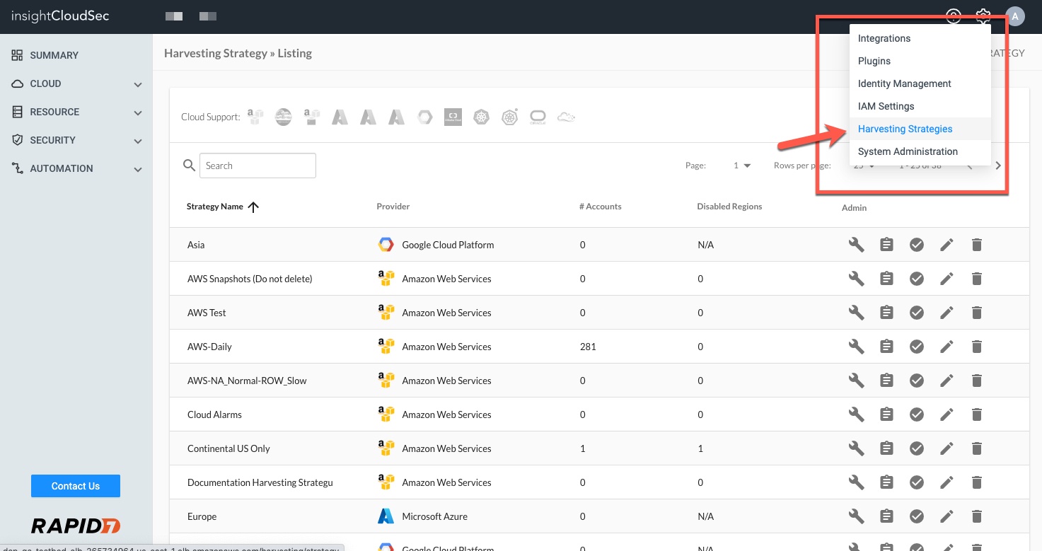 InsightCloudSec - Harvesting Strategies