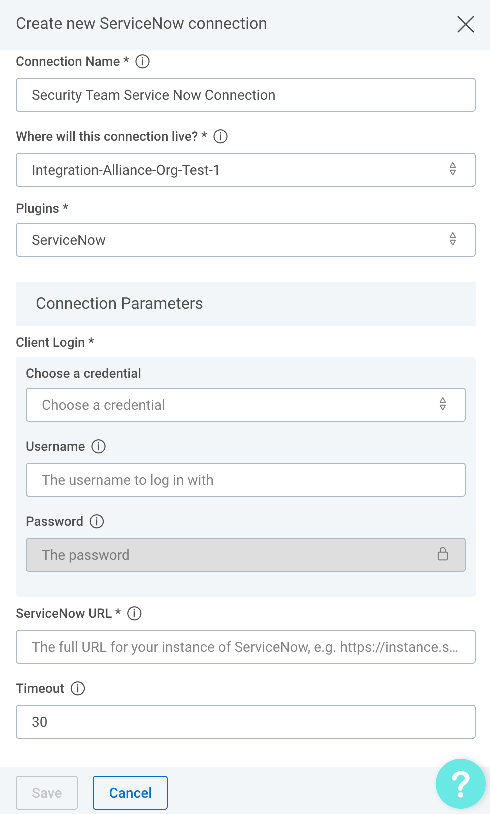 ServiceNow Connection