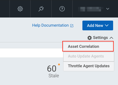 Asset correlation switch in Agent Management