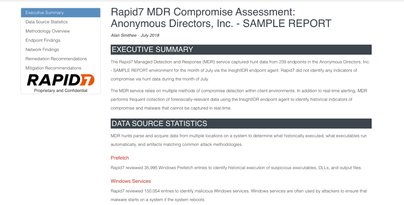 MDR Compromise Assessment Report Example