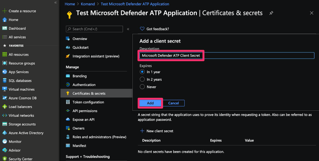 Add a client secret