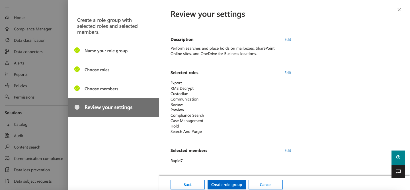 review your settings