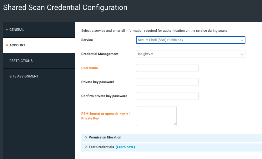 SSH Public Key configuration